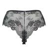 Plaisir Beate Lace Brazilian Black & Moss Green-thumb Stretch lace brazilian briefs. 42-52 2068-31/MSS