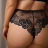 Plaisir Beate Lace Brazilian Black & Moss Green-thumb Stretch lace brazilian briefs. 42-52 2068-31/MSS