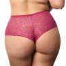 Plaisir Beate Brazilian - Rose-thumb Brazilian briefs with stretch lace back. 42-54 447-9-14/ROS