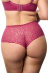 Plaisir Beate Brazilian - Rose-thumb Brazilian briefs with stretch lace back. 42-54 447-9-14/ROS