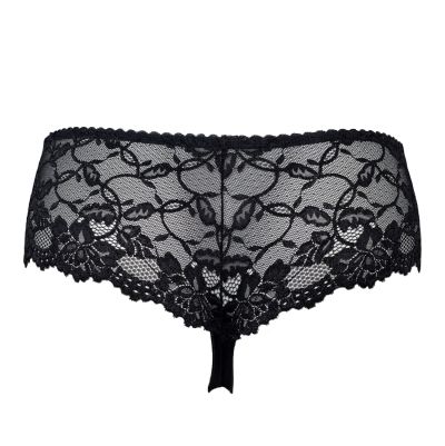 Plaisir Beate Brazilian Black Brazilian briefs with stretch lace back. 42-54 447-11-1-1/BLK