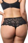 Plaisir Beate Brazilian Black-thumb Brazilian briefs with stretch lace back. 42-54 447-11-1-1/BLK