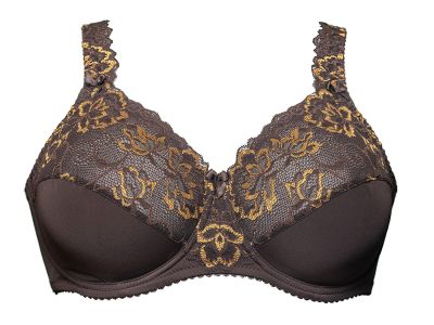 Plaisir Beate Full Cup Bra Chocolate Underwired, non padded, stretch lace full cup bra 80-105 D-H 619431-CHE