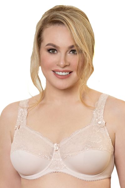 Plaisir Beate Full Cup Bra Silver Piony Underwired, non padded, stretch lace full cup bra 80-105 D-H 619431-3/SIL-PEO