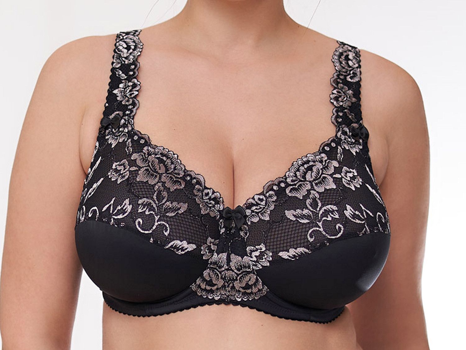 Plaisir Beate Full Cup Bra Black & Frosty Blush