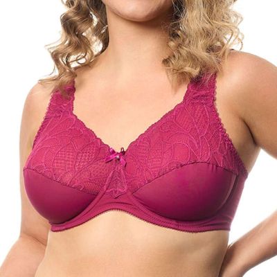 Plaisir Beate UW Full Cup Bra - Rose Underwired, non padded, stretch lace full cup bra. 80-110 D-H 619431-14/ROS