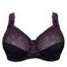 Plaisir Beate Full Cup Bra Crystal Black & Merlot-thumb Underwired, non padded, stretch lace full cup bra. 80-110 D-H 619431-32/MRL