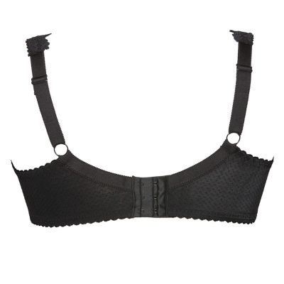 Plaisir Beate UW Full Cup Bra Black Underwired, non padded, stretch lace full cup bra. 80-110, D-I 619431-1/BLK