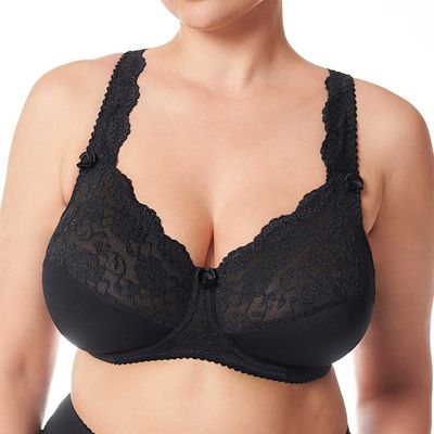 Plaisir Beate UW Full Cup Bra Black Underwired, non padded, stretch lace full cup bra. 80-110, D-I 619431-1/BLK