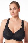 Plaisir Beate UW Full Cup Bra Black-thumb Underwired, non padded, stretch lace full cup bra. 80-110, D-I 619431-1/BLK