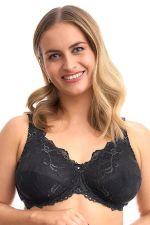 Beate Lux Full Cup Bra Black & Moss Green
