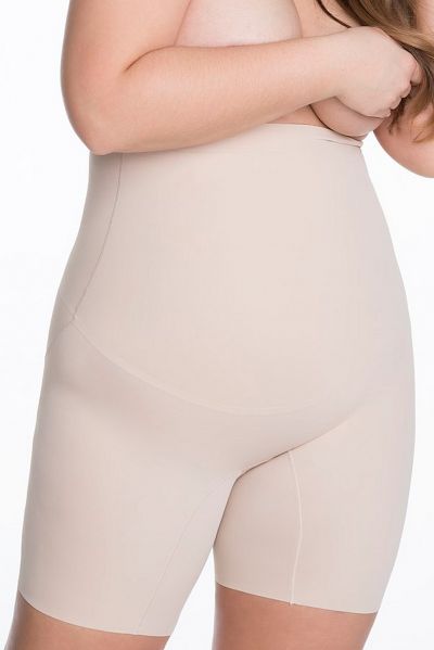 Julimex Bermuda High Waist Legged Briefs Natural Beige High waisted, legged bermuda briefs with invisible seams and light tummy control S-2XL 269-200/BEZ