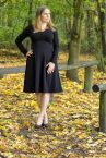 Urkye Bermuda Dress with Full Sleeves Black-thumb Pocketed french terry dress with full length sleeves 36-46 1/2 & 2/3 SU-017-CZA-2021