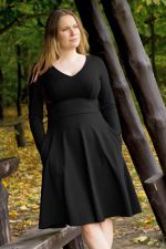 Bermuda Dress with Full Sleeves Black