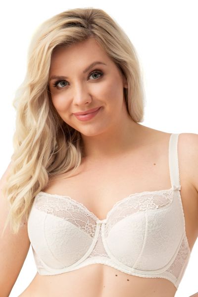 Gorsenia Blanka Half Padded Bra Ecru Underwired, half-padded bra 65-100, D-K K357-ECR