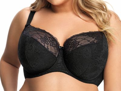 Gorsenia Blanka Half Padded Bra Black Underwired, half-padded bra 65-105, D-K K357-CZA