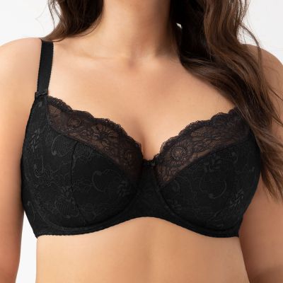 Gorsenia Blanka Half Padded Bra Black Underwired, half-padded bra 65-105, D-K K357-CZA
