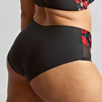 Sculptresse by Panache Bliss Deep Brief Rose Print Normal rise, high leg brief. L/40 - 5XL/50 10682A-ROSE