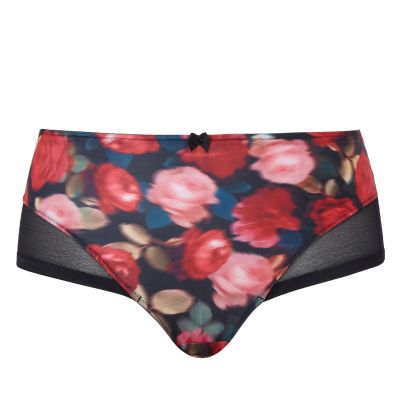 Sculptresse by Panache Bliss Deep Brief Rose Print Normal rise, high leg brief. L/40 - 5XL/50 10682A-ROSE