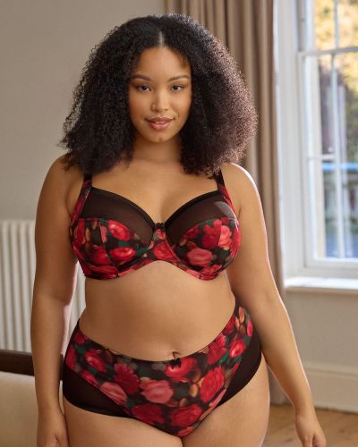 Sculptresse by Panache Bliss Full Cup Bra Rose Print Underwired non-padded full cup bra. 75-105, E-O 10685B-ROSE