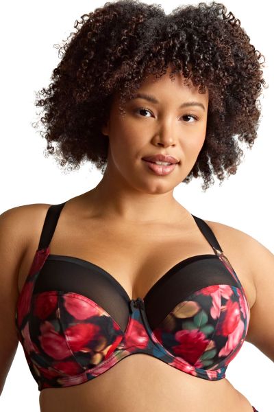 Sculptresse by Panache Bliss Full Cup Bra Rose Print Underwired non-padded full cup bra. 75-105, E-O 10685B-ROSE