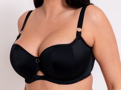 Curvy Kate Boost Me Up UW Padded Balcony Bra Black Underwired, padded push up balcony bra 65-100, E-M CK-027-106-BLK