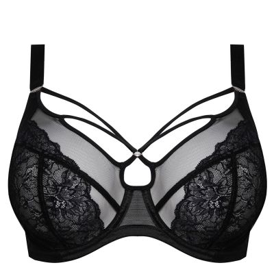 Elomi Brianna UW Plunge Bra Black Underwired, full cup plunge bra. 70-100, F-O EL8080-BLK