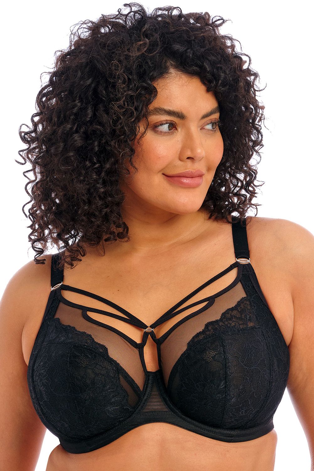 BNWT Elomi Bijou Plunge Bra #EL8722BLK Black Size 38GG (UK)