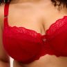 Elomi Brianna UW Padded Half Cup Bra - Haute Red-thumb Underwired, padded, half cup bra. 70-100, E-L EL8081-HAD