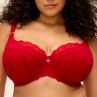 Elomi Brianna UW Padded Half Cup Bra - Haute Red-thumb Underwired, padded, half cup bra. 70-100, E-L EL8081-HAD