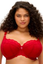 Brianna UW Padded Half Cup Bra - Haute Red