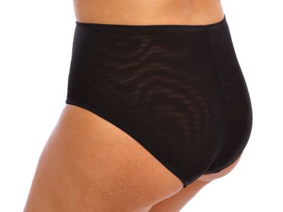 Elomi Brianna Full Brief Black Mesh and lace briefs. 40-50 EL8085-BLK