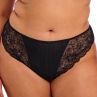 Elomi Brianna Thong Black-thumb Stretch lace thong. 38-48 EL8087-BLK