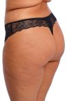 Elomi Brianna Thong Black-thumb Stretch lace thong. 38-48 EL8087-BLK