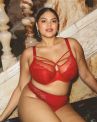Elomi Brianna UW Plunge Bra - Haute Red-thumb Underwired, full cup plunge bra. 70-100, F-O EL8080-HAD