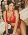 Elomi Brianna Thong - Haute Red-thumb Stretch lace thong. S/38 - 3XL/48 EL8087-HAD
