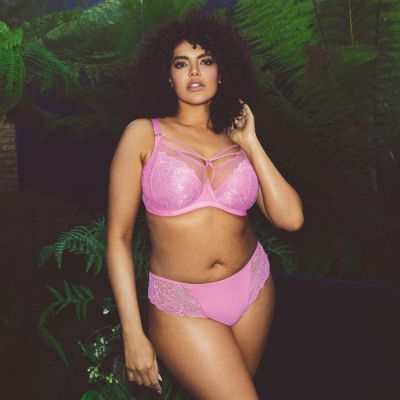 Elomi Brianna UW Plunge Bra Very Pink Underwired, full cup plunge bra. 70-100, F-O EL8080-VEK