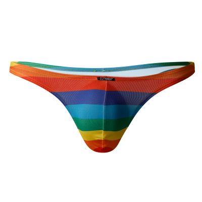 Cut4Men - C4M C4M03 Thong rainbow Thong 93% Polyester, 7% Elastane S-XL C4M03_rainbow