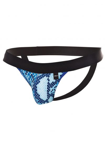 Cut4Men - C4M C4M04 Jockstrap snake blue Jockstrap 80% Polyamide, 20% Spandex Lycra S-XL C4M04_snake