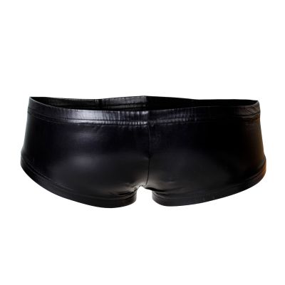 Cut4Men - C4M C4M10 Booty short black leatherette Booty short 93% Polyester, 7% Elastane S-XL C4M10