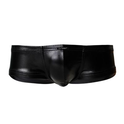 Cut4Men - C4M C4M10 Booty short black leatherette Booty short 93% Polyester, 7% Elastane S-XL C4M10