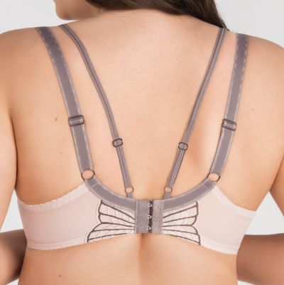Gorsenia Caffe Latte Soft Bra Black Underwired, non-padded bra with decorative double straps. 70-100, D-M K837