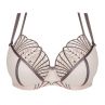 Gorsenia Caffe Latte Soft Bra Black-thumb Underwired, non-padded bra with decorative double straps. 70-100, D-M K837