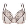 Gorsenia Caffe Latte Soft Bra Black-thumb Underwired, non-padded bra with decorative double straps. 70-100, D-M K837