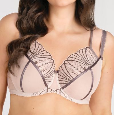 Gorsenia Caffe Latte Soft Bra Black Underwired, non-padded bra with decorative double straps. 70-100, D-M K837