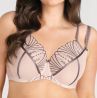 Gorsenia Caffe Latte Soft Bra Black-thumb Underwired, non-padded bra with decorative double straps. 70-100, D-M K837
