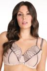 Gorsenia Caffe Latte Soft Bra Black-thumb Underwired, non-padded bra with decorative double straps. 70-100, D-M K837