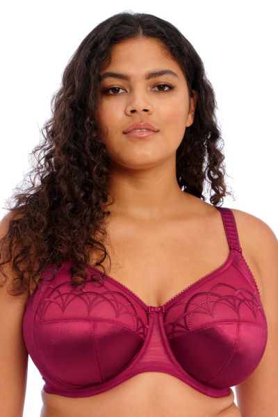 Elomi Cate UW Full Cup Bra Berry Underwired, non-padded banded bra in full cup 75-105, E-O EL4030-BEY