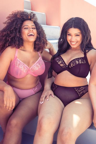 Curvy Kate Centre Stage Full Cup Plunge Bra Pink Underwired, non padded full cup plunge bra in soft mesh 65-105, E-M CK-033-101-PIN