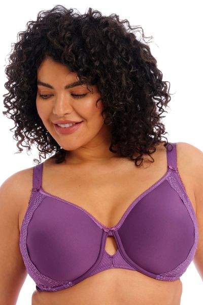 Elomi Charley UW Moulded Spacer Bra Pansy Underwired, seamless spacer t-shirt bra. 75-105, E-L EL4383-PAY